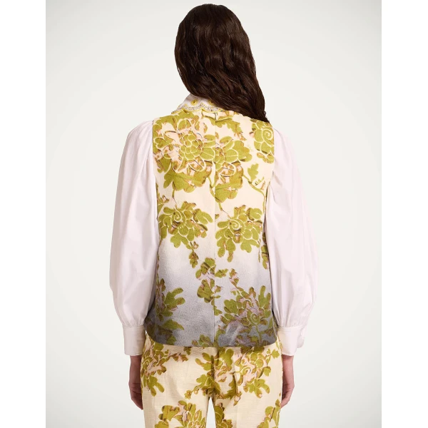 La DoubleJ La Scala Top in Oasis Ombré Placée Green & Black - Tops - Milanese Maximalist Fashion at Luxury Shoes 