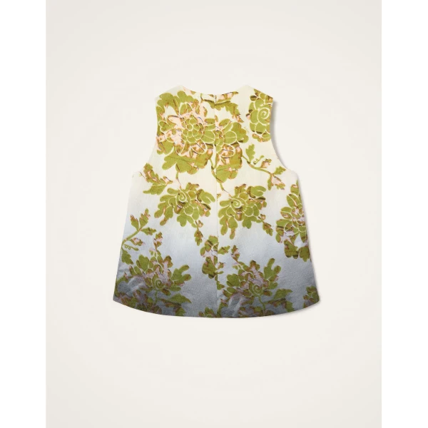 La DoubleJ La Scala Top in Oasis Ombré Placée Green & Black - Tops - Milanese Maximalist Fashion at Luxury Shoes 