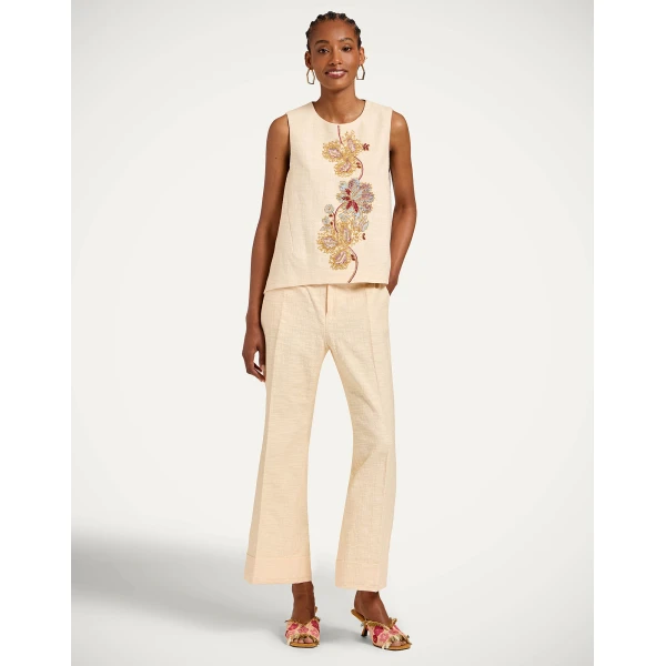 La DoubleJ La Scala Top in Solid Ivory - Tops - Milanese Maximalist Fashion at Luxury Shoes 