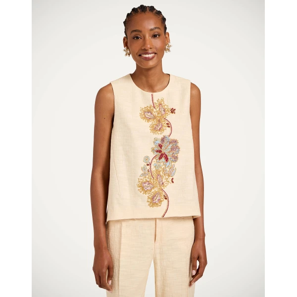 La DoubleJ La Scala Top in Solid Ivory - Tops - Milanese Maximalist Fashion at Luxury Shoes 