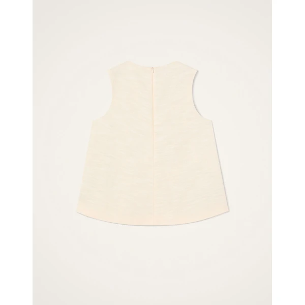 La DoubleJ La Scala Top in Solid Ivory - Tops - Milanese Maximalist Fashion at Luxury Shoes 