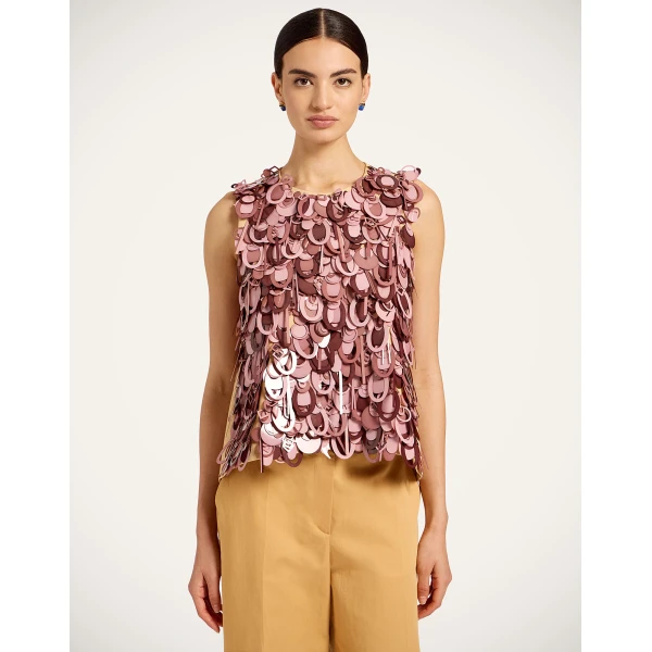 La DoubleJ La Scala Top in Solid Light Beige - Tops - Milanese Maximalist Fashion at Luxury Shoes 