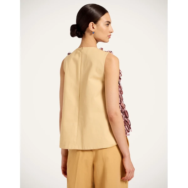 La DoubleJ La Scala Top in Solid Light Beige - Tops - Milanese Maximalist Fashion at Luxury Shoes 