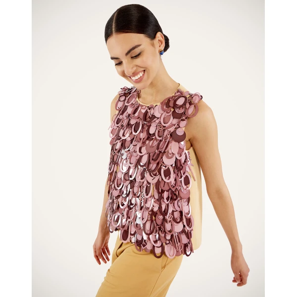 La DoubleJ La Scala Top in Solid Light Beige - Tops - Milanese Maximalist Fashion at Luxury Shoes 
