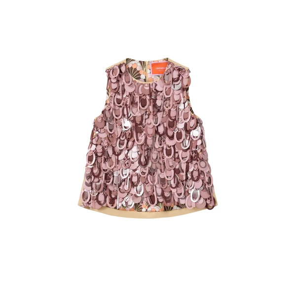 La DoubleJ La Scala Top in Solid Light Beige - Tops - Milanese Maximalist Fashion at Luxury Shoes 