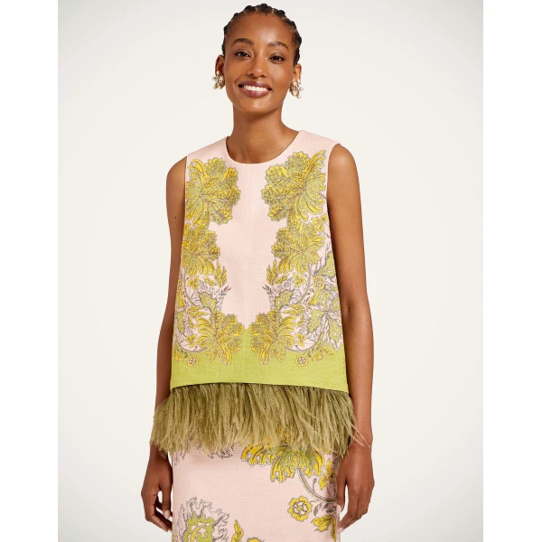 La DoubleJ La Scala Top in Swathe Pink - Tops - Milanese Maximalist Fashion at Luxury Shoes 