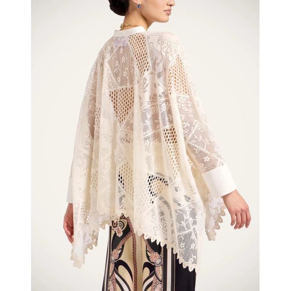 La DoubleJ Lacey Foulard Shirt in Solid Ecru - Tops - Milanese Maximalist Fashion at Luxury Shoes 