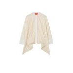La DoubleJ Lacey Foulard Shirt in Solid Ecru - Tops - Milanese Maximalist Fashion at Luxury Shoes 