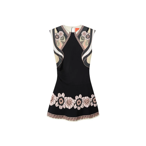La DoubleJ Lela Mini Dress in Ambrosia Placée Black - Dresses - Milanese Maximalist Fashion at Luxury Shoes 