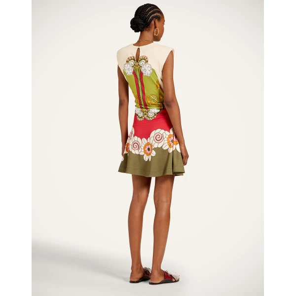 La DoubleJ Lela Mini Dress in Ambrosia Placée Green - Dresses - Milanese Maximalist Fashion at Luxury Shoes 