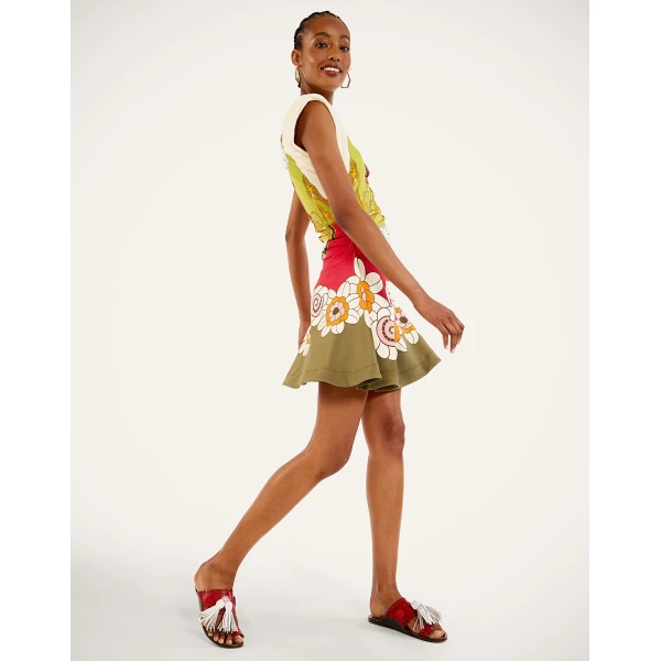 La DoubleJ Lela Mini Dress in Ambrosia Placée Green - Dresses - Milanese Maximalist Fashion at Luxury Shoes 