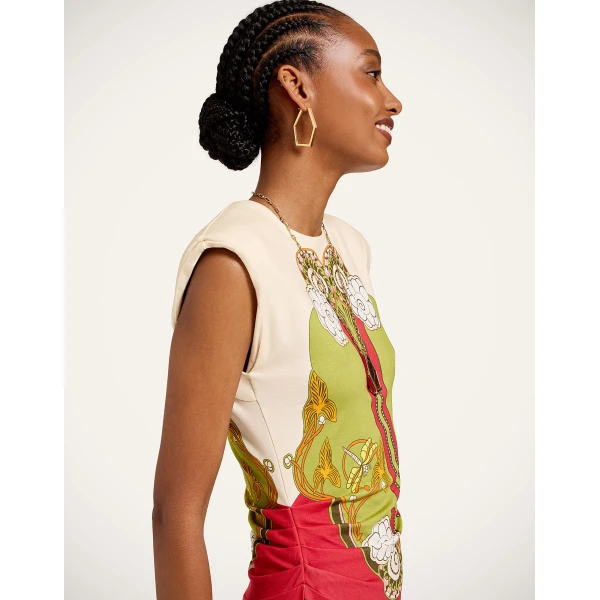 La DoubleJ Lela Mini Dress in Ambrosia Placée Green - Dresses - Milanese Maximalist Fashion at Luxury Shoes 