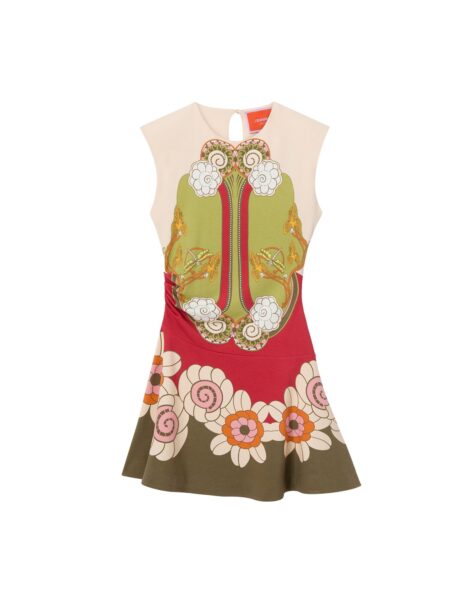 La DoubleJ Lela Mini Dress in Ambrosia Placée Green - Dresses - Milanese Maximalist Fashion at Luxury Shoes 