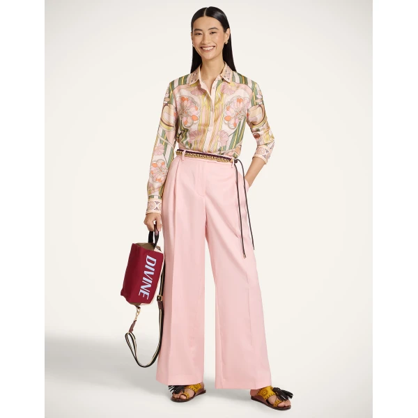 La DoubleJ Loose Pants in Solid Pink - Pants - Milanese Maximalist Fashion at Luxury Shoes 