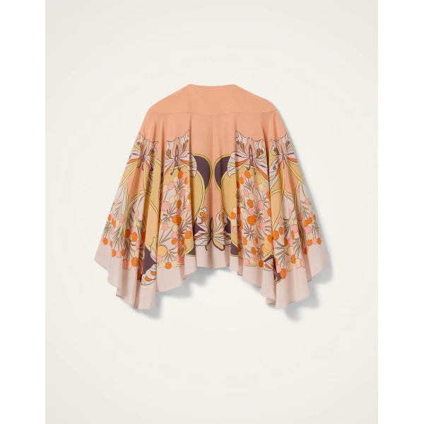 La DoubleJ Magic Top in Florette Placée Pale Pink - Tops - Milanese Maximalist Fashion at Luxury Shoes 