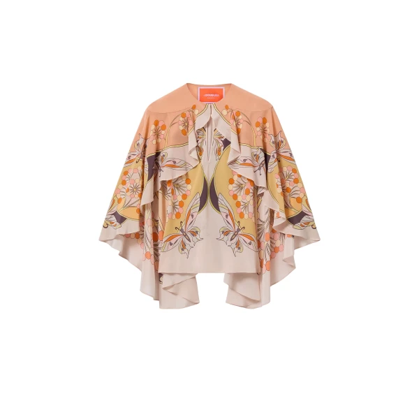 La DoubleJ Magic Top in Florette Placée Pale Pink - Tops - Milanese Maximalist Fashion at Luxury Shoes 