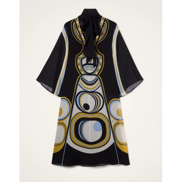 La DoubleJ Midi Magnifico Dress in Sanctuary Placée Black - Dresses - Milanese Maximalist Fashion at Luxury Shoes 
