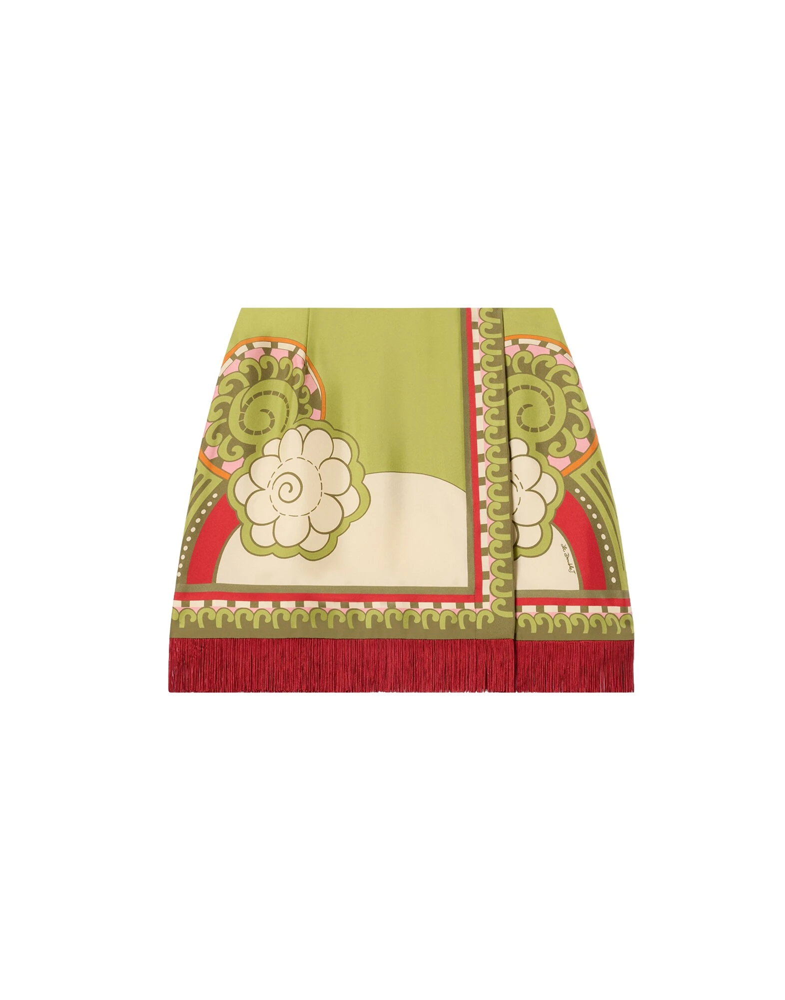 La-DoubleJ-Mini-Foulard-Skirt-in-Ambrosia-Placee-Green79887_nobg La DoubleJ Mini Foulard Skirt in Ambrosia Placée Green - Skirts - Milanese Maximalist Fashion at Luxury Shoes