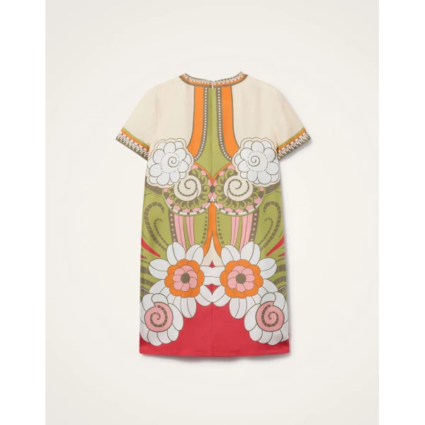 La DoubleJ Mini Swing Dress in Ambrosia Placée Green - Dresses - Milanese Maximalist Fashion at Luxury Shoes 