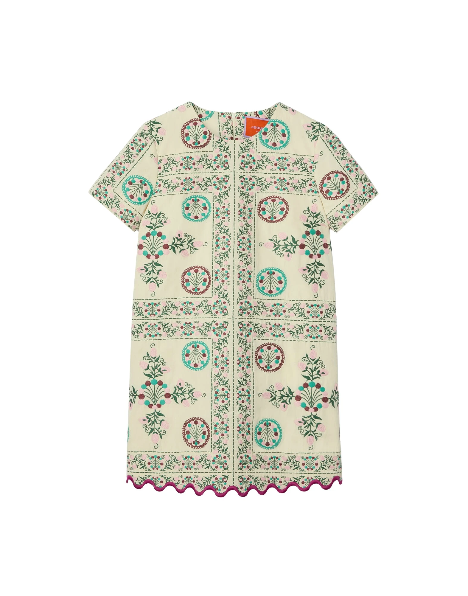 La-DoubleJ-Mini-Swing-Dress-in-Florette-Tiles-Ecru55292_nobg La DoubleJ Mini Swing Dress in Florette Tiles Ecru - Dresses - Milanese Maximalist Fashion at Luxury Shoes