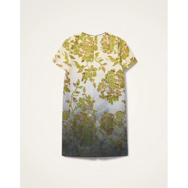 La DoubleJ Mini Swing Dress in Oasis Ombré Placée Green & Black - Dresses - Milanese Maximalist Fashion at Luxury Shoes 