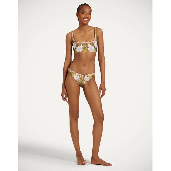 La DoubleJ Mirage Bikini Bottom in Ambrosia Placée Green - Beachwear - Milanese Maximalist Fashion at Luxury Shoes 