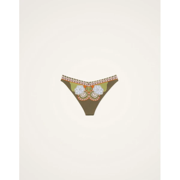 La DoubleJ Mirage Bikini Bottom in Ambrosia Placée Green - Beachwear - Milanese Maximalist Fashion at Luxury Shoes 
