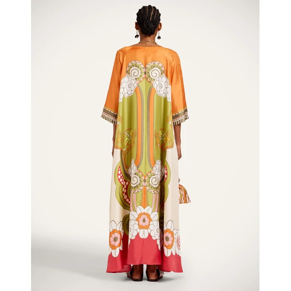 La DoubleJ Muumuu Dress Round Neck in Ambrosia Placée Green - Dresses - Milanese Maximalist Fashion at Luxury Shoes 