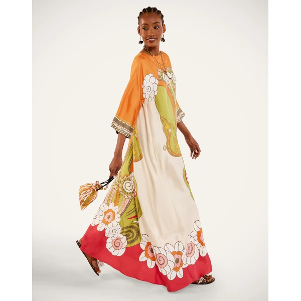 La DoubleJ Muumuu Dress Round Neck in Ambrosia Placée Green - Dresses - Milanese Maximalist Fashion at Luxury Shoes 