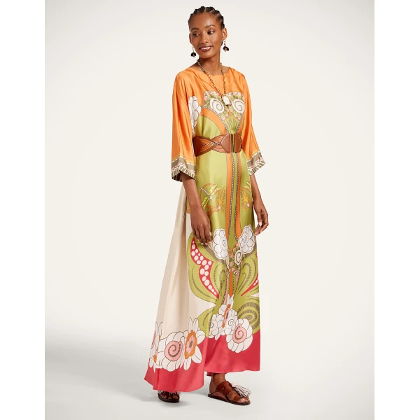 La DoubleJ Muumuu Dress Round Neck in Ambrosia Placée Green - Dresses - Milanese Maximalist Fashion at Luxury Shoes 