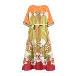La DoubleJ Muumuu Dress Round Neck in Ambrosia Placée Green - Dresses - Milanese Maximalist Fashion at Luxury Shoes 