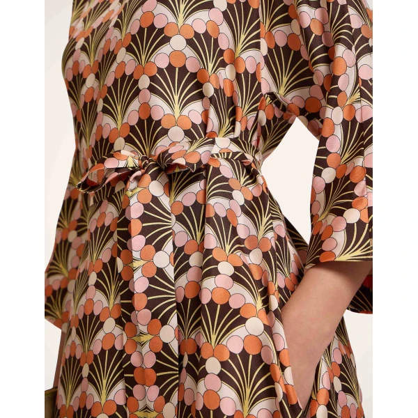 La DoubleJ Muumuu Dress Round Neck in Florette Fan Brown - Dresses - Milanese Maximalist Fashion at Luxury Shoes 