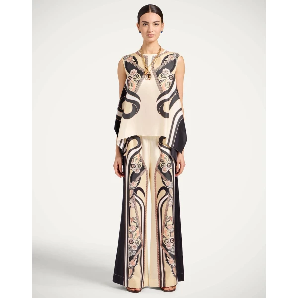 La DoubleJ Palazzo Pants in Ambrosia Placée Pale Pink - Pants - Milanese Maximalist Fashion at Luxury Shoes 
