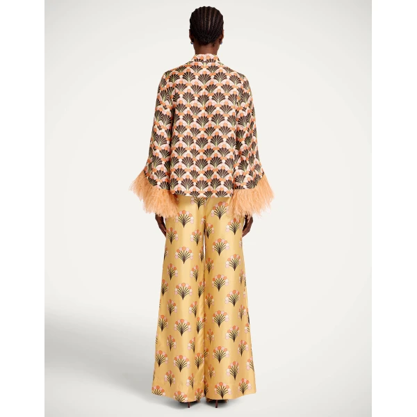 La DoubleJ Palazzo Pants in Florette Yellow - Pants - Milanese Maximalist Fashion at Luxury Shoes 