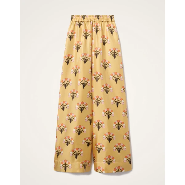 La DoubleJ Palazzo Pants in Florette Yellow - Pants - Milanese Maximalist Fashion at Luxury Shoes 