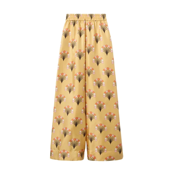 La DoubleJ Palazzo Pants in Florette Yellow - Pants - Milanese Maximalist Fashion at Luxury Shoes 