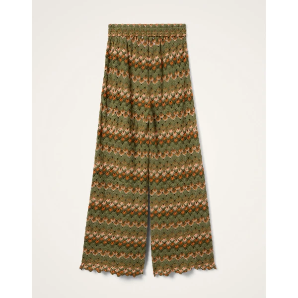 La DoubleJ Palazzo Pants in Multicolor Green & Orange - Pants - Milanese Maximalist Fashion at Luxury Shoes 