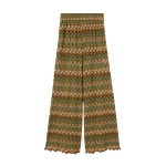 La DoubleJ Palazzo Pants in Multicolor Green & Orange - Pants - Milanese Maximalist Fashion at Luxury Shoes 