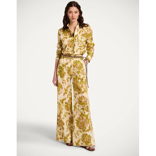 La DoubleJ Palazzo Pants in Oasis Green - Pants - Milanese Maximalist Fashion at Luxury Shoes 
