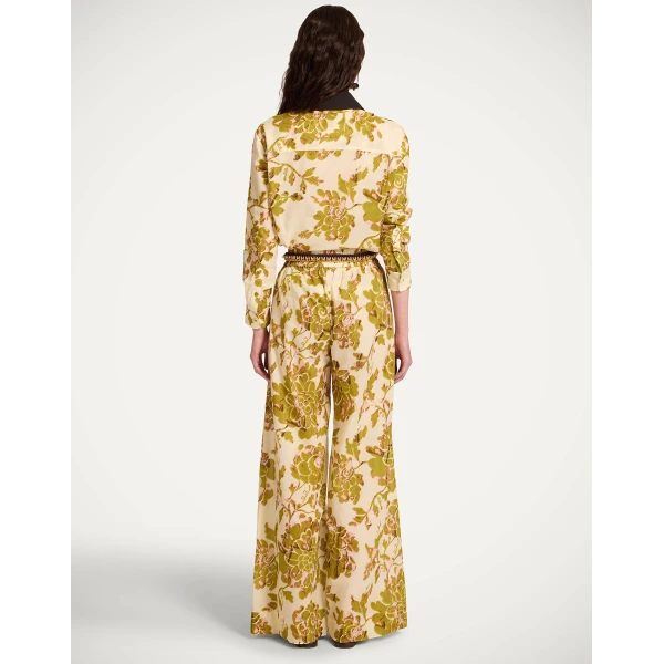 La DoubleJ Palazzo Pants in Oasis Green - Pants - Milanese Maximalist Fashion at Luxury Shoes 