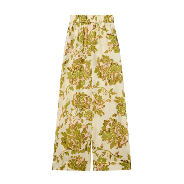 La DoubleJ Palazzo Pants in Oasis Green - Pants - Milanese Maximalist Fashion at Luxury Shoes 