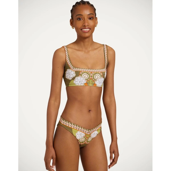 La DoubleJ Pammy Bikini Top in Ambrosia Placée Green - Beachwear - Milanese Maximalist Fashion at Luxury Shoes 