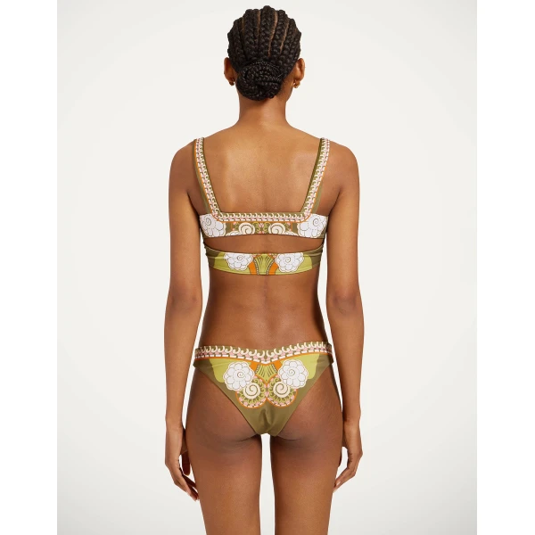La DoubleJ Pammy Bikini Top in Ambrosia Placée Green - Beachwear - Milanese Maximalist Fashion at Luxury Shoes 