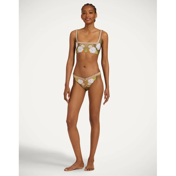 La DoubleJ Pammy Bikini Top in Ambrosia Placée Green - Beachwear - Milanese Maximalist Fashion at Luxury Shoes 