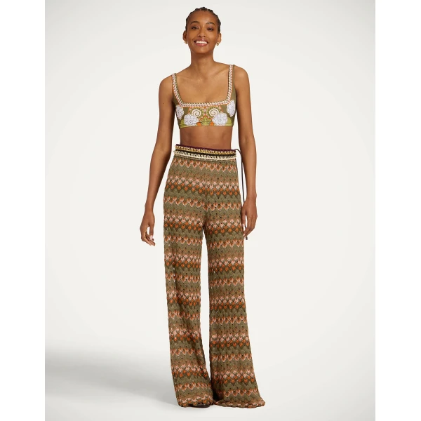 La DoubleJ Pammy Bikini Top in Ambrosia Placée Green - Beachwear - Milanese Maximalist Fashion at Luxury Shoes 