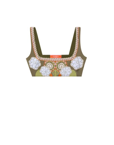 La DoubleJ Pammy Bikini Top in Ambrosia Placée Green - Beachwear - Milanese Maximalist Fashion at Luxury Shoes 