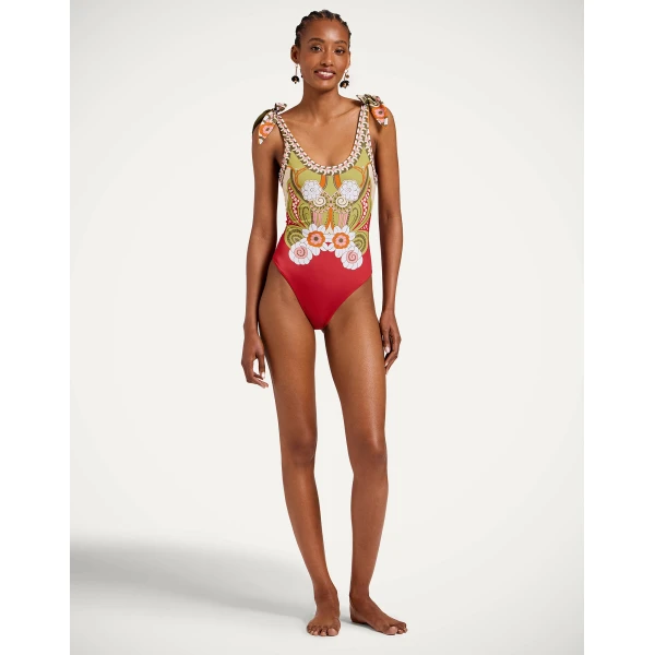 La DoubleJ Pammy Reversible Suit in Ambrosia Placée Green - Beachwear - Milanese Maximalist Fashion at Luxury Shoes 