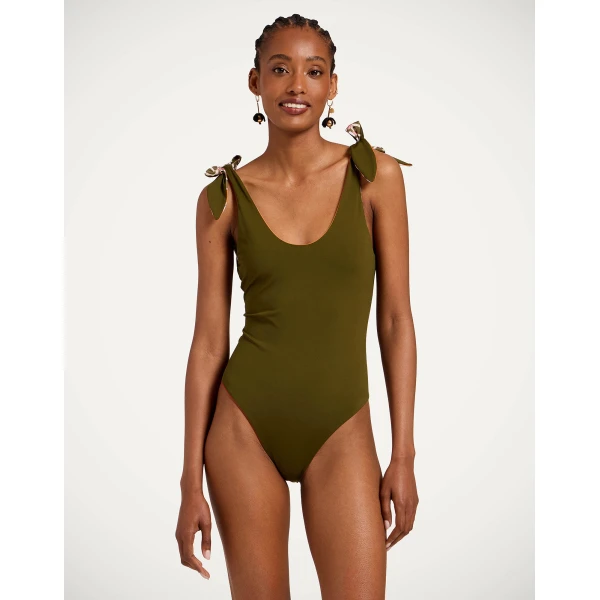 La DoubleJ Pammy Reversible Suit in Ambrosia Placée Green - Beachwear - Milanese Maximalist Fashion at Luxury Shoes 
