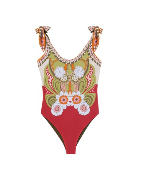 La DoubleJ Pammy Reversible Suit in Ambrosia Placée Green - Beachwear - Milanese Maximalist Fashion at Luxury Shoes 