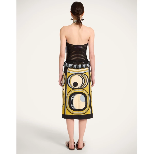 La DoubleJ Pencil Skirt in Sanctuary Placée Gold - Skirts - Milanese Maximalist Fashion at Luxury Shoes 